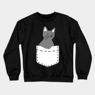 Grey Cat Crewneck Sweatshirt